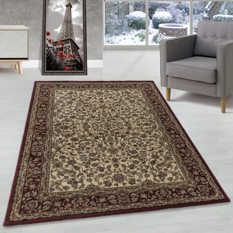 Carpettex Orientteppich Rot Kurzflor Vintage Pflegeleicht