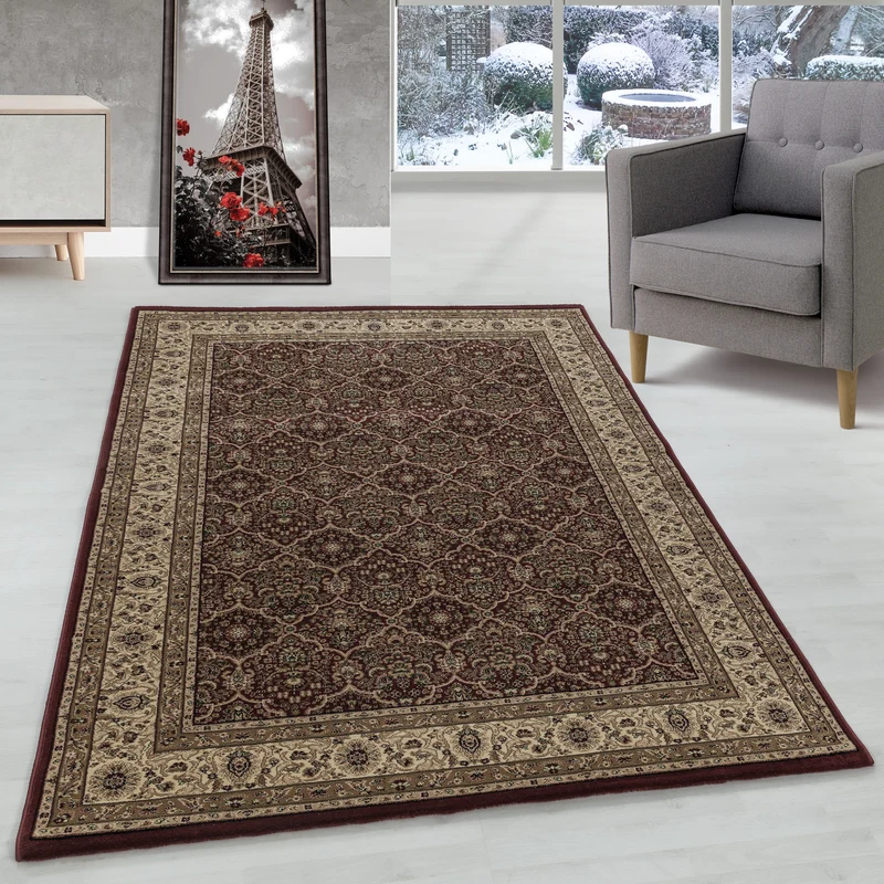 Carpettex Orientteppich Rot Kurzflor Vintage Pflegeleicht