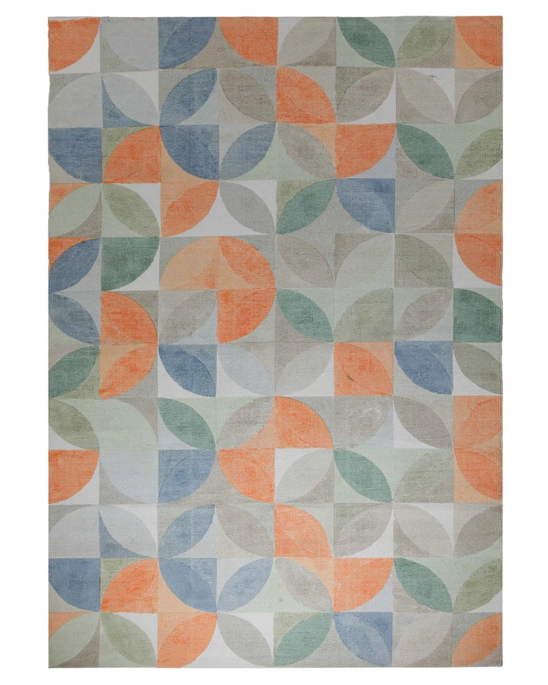 Spring Jacquard Print Teppich Baumwolle Kreisraster bunt 160x230 cm