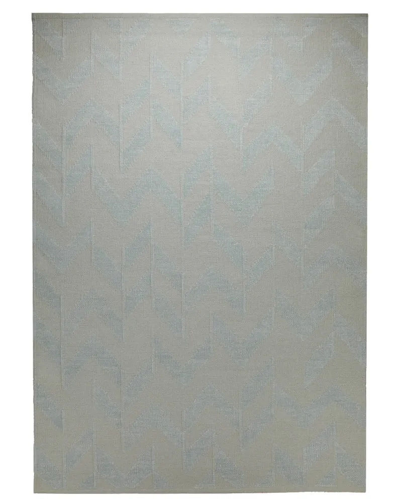 Fall Handwebteppich Wolle Chenille Chevron mint 160x230 cm