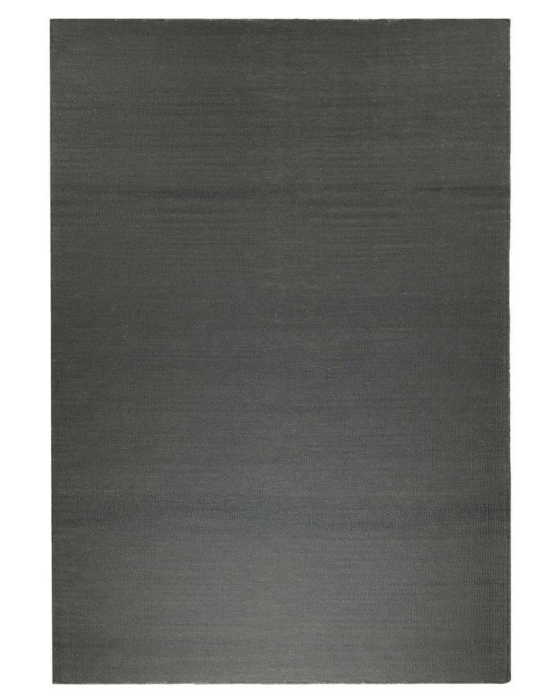 Handwebteppich Baumwolle uni anthrazit robust 160x230 cm