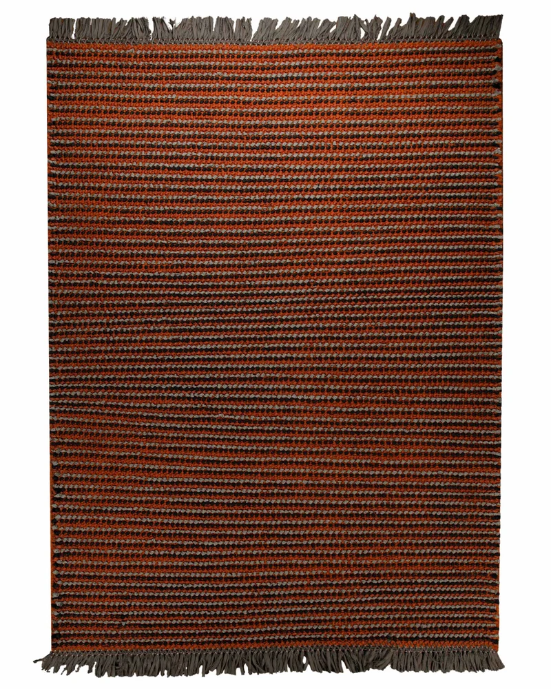 Dedon Outdoor Handwebteppich orange grau strukturiert 160x230 cm