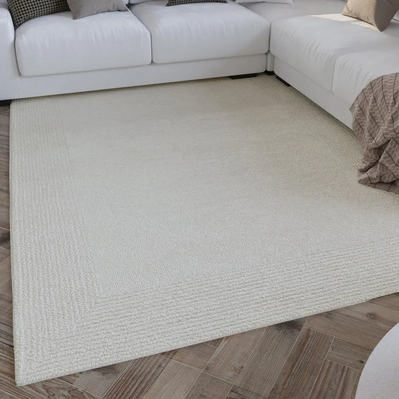 Kurzflor Teppich Creme Weiß aus Schurwolle "Hamptons TWENTYONE" WECONhome