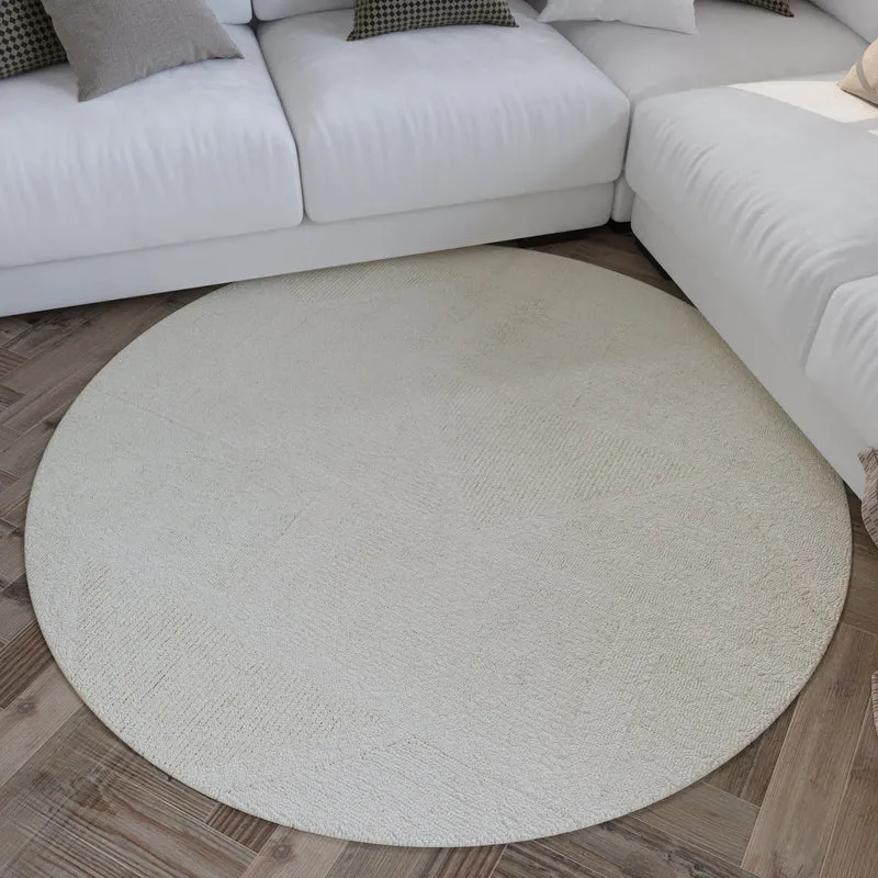 Kurzflor Teppich Rund Creme Weiß aus Schurwolle "Hamptons FIFTEEN" WECONhome