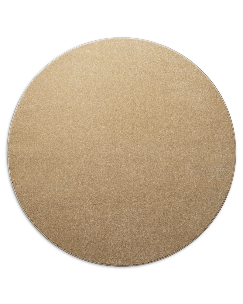 Kurzflorteppich Rund Sand Beige "Montepulciano" Homie Living