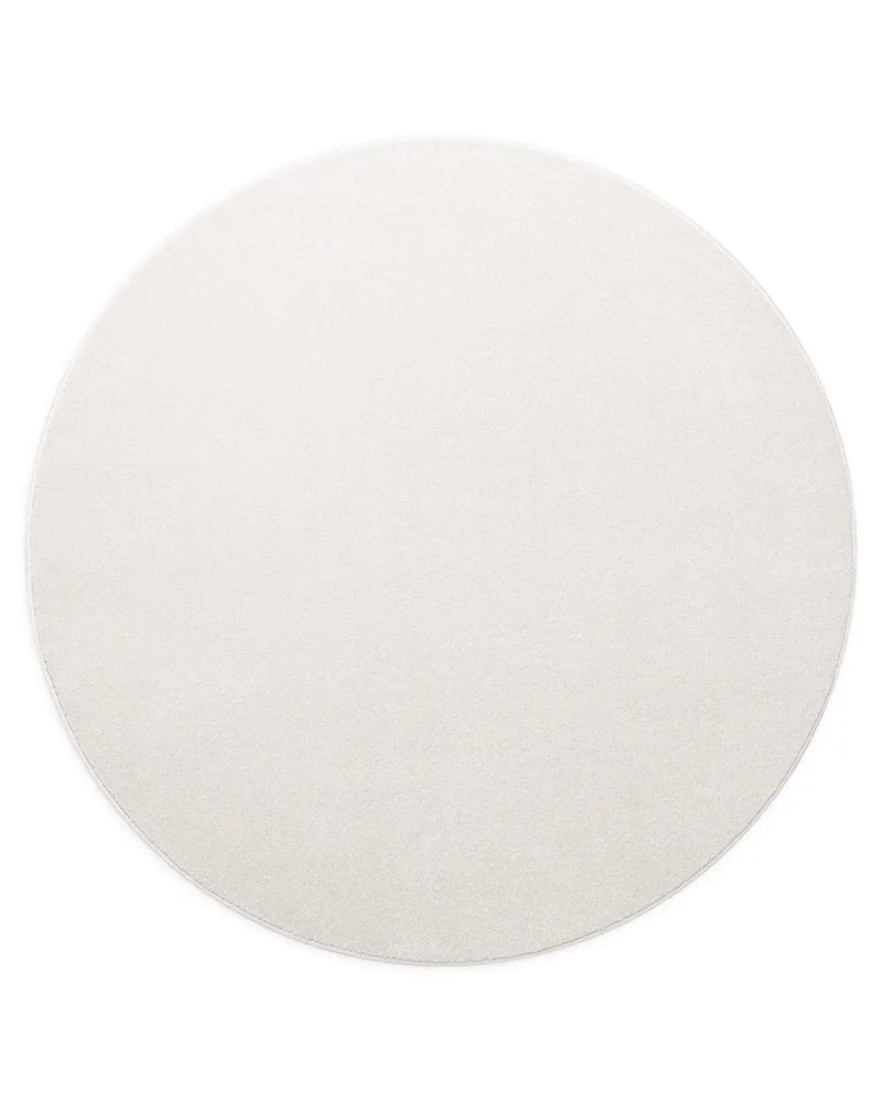 Kurzflorteppich Rund Creme Weiß "Montepulciano" Homie Living