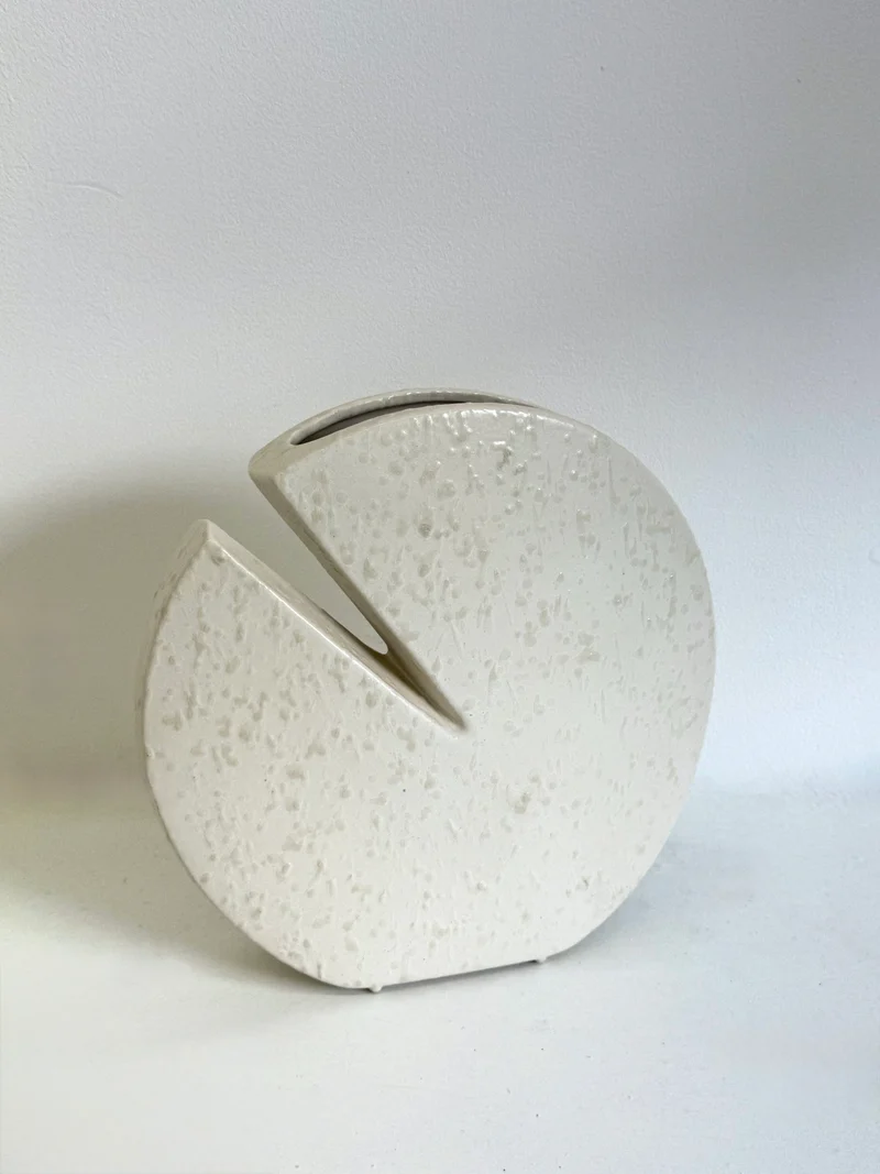 Gebroken Witte keramieke vaas van Nereo Boaretto