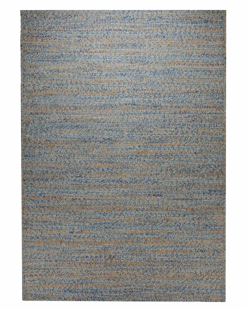 Summer Handwebteppich Wolle meliert blau natur 160x230 cm
