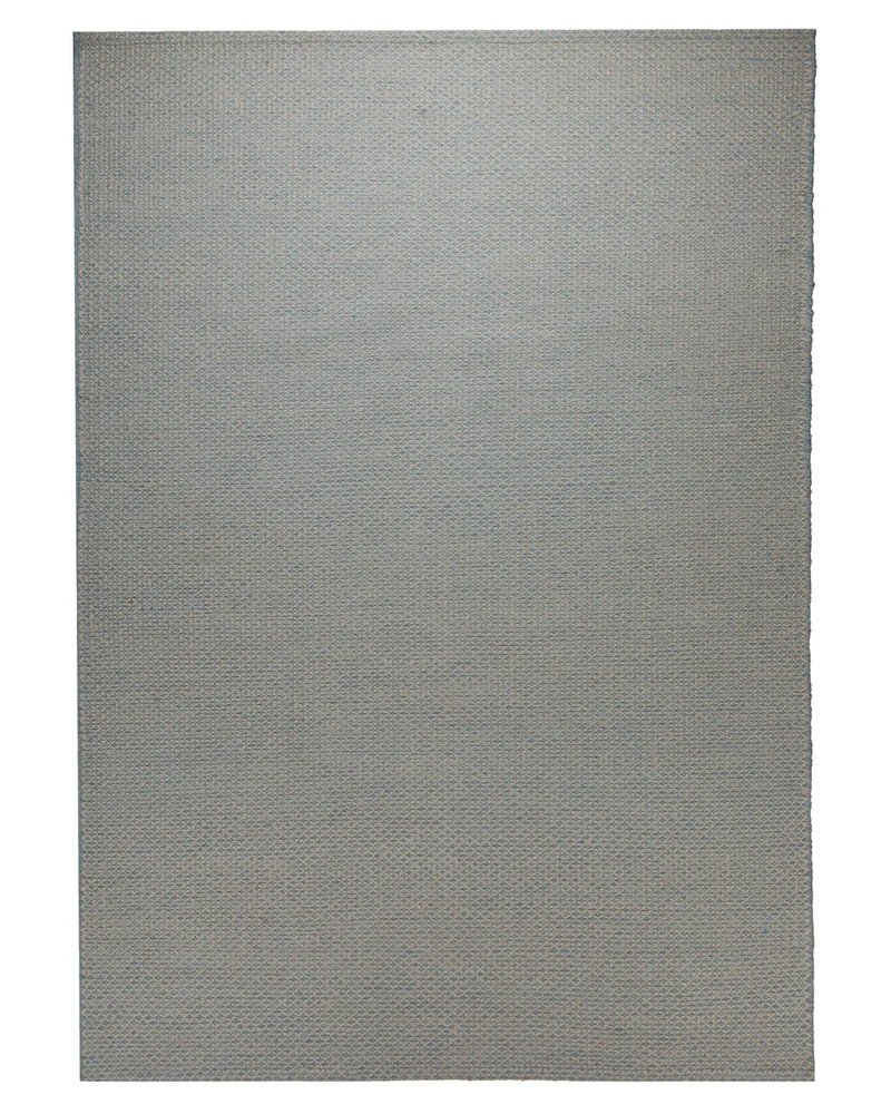 Summer Handwebteppich Wolle hellblau natur 160x230 cm