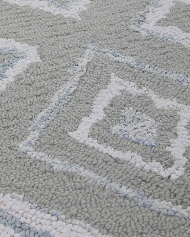 Berber-Raute in Hellgrau - Handtuft Wolle 160 x 230 cm