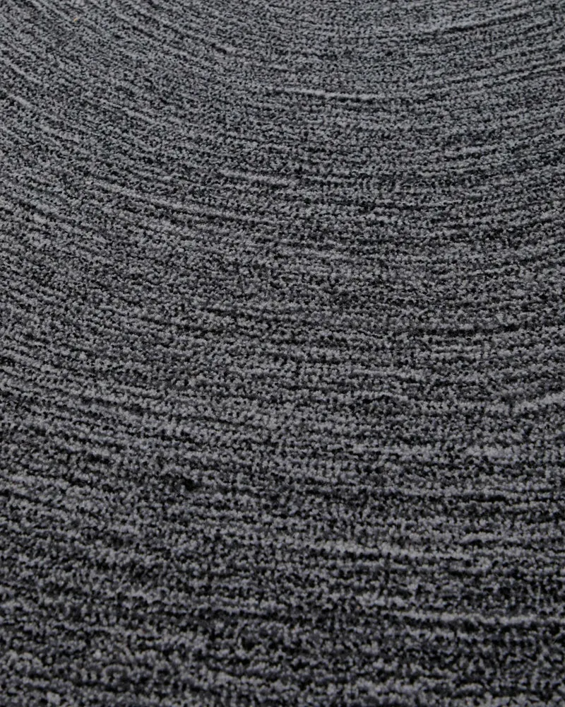 Kreiswirbel in Anthrazit - Handtuft Wolle 160 x 230 cm