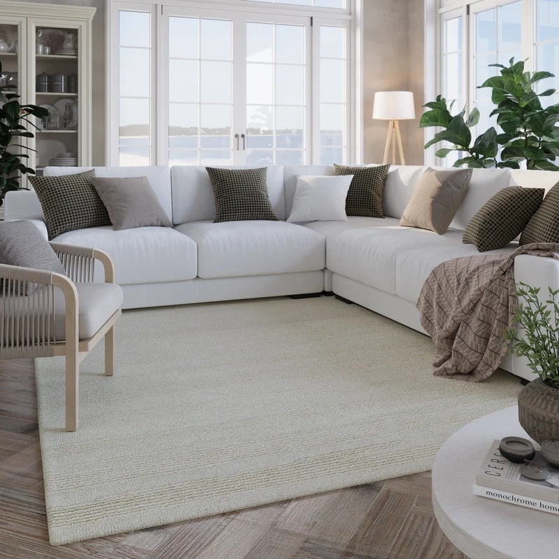 Kurzflor Teppich Creme Weiß "Hamptons TWENTYSEVEN" WECONhome