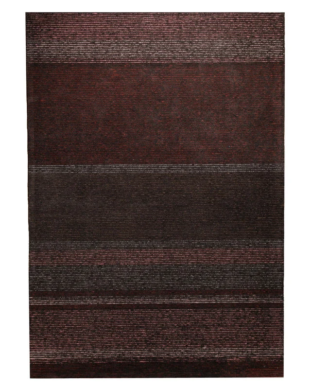 Bordeaux im Streifenlauf - Handtuft 160 x 230 cm