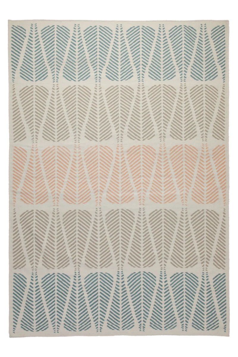 160x230 Teppich Wohnzimmer Federleichte Streifen – Skandi-Handwebteppich in Pastell