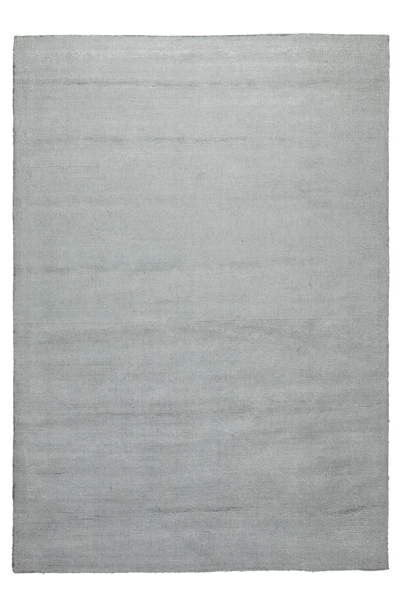 160x230 Teppich Wohnzimmer Sanftes Lichtgrau – Handloom-Wollteppich mit feinem Schimmer