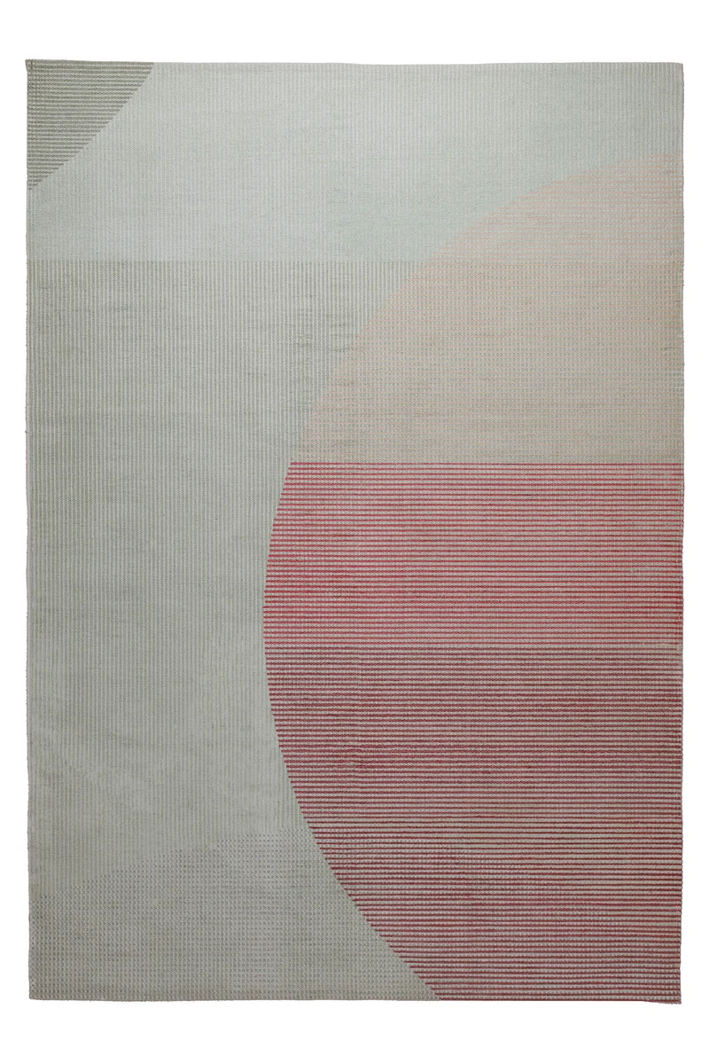 160x230 Teppich Wohnzimmer Sanfte Geometrie – Skandi-Handwebteppich mit Pastellakzent
