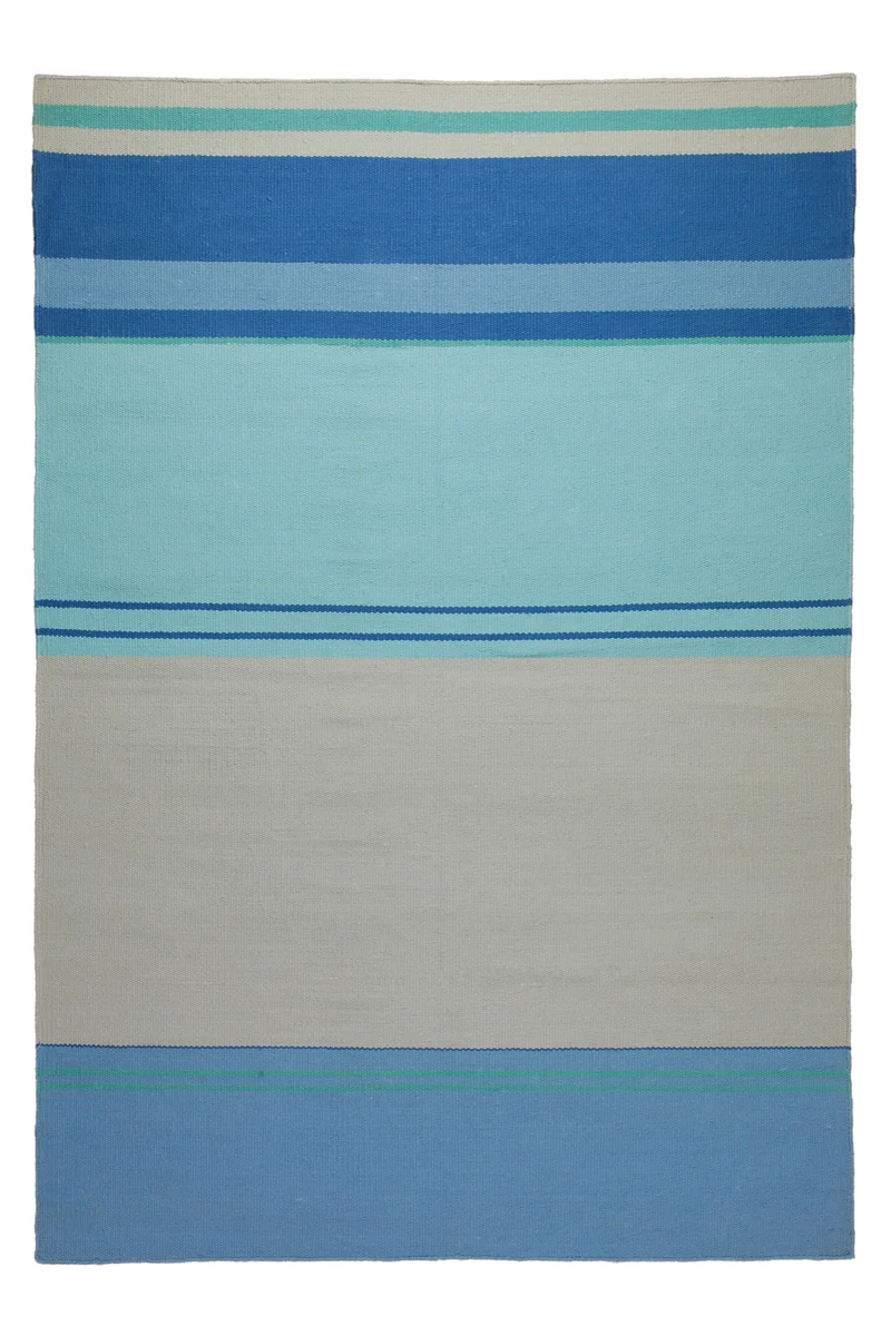 160x230 Teppich Wohnzimmer Summer Vibes – Sommerteppich in frischen Blautönen
