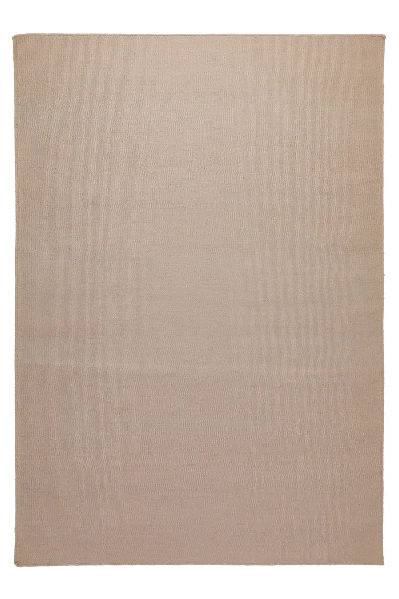 160x230 Teppich Wohnzimmer ESPRIT Uni – Strapazierfähiger Baumwollteppich in warmem Sandbeige