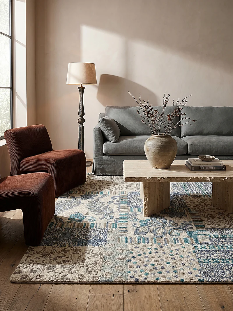 Wollteppich Patchwork, Wohnzimmer