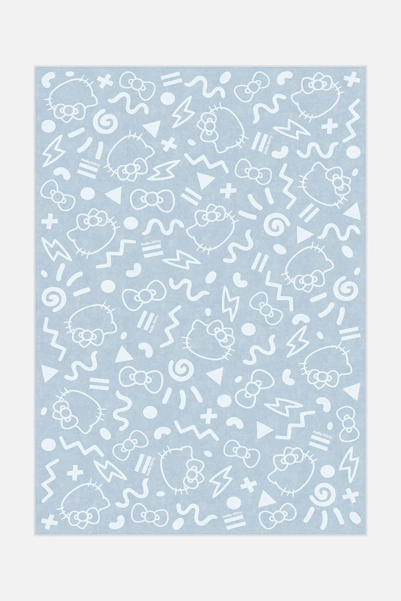 Hello Kitty Comic Rauchblau Teppich