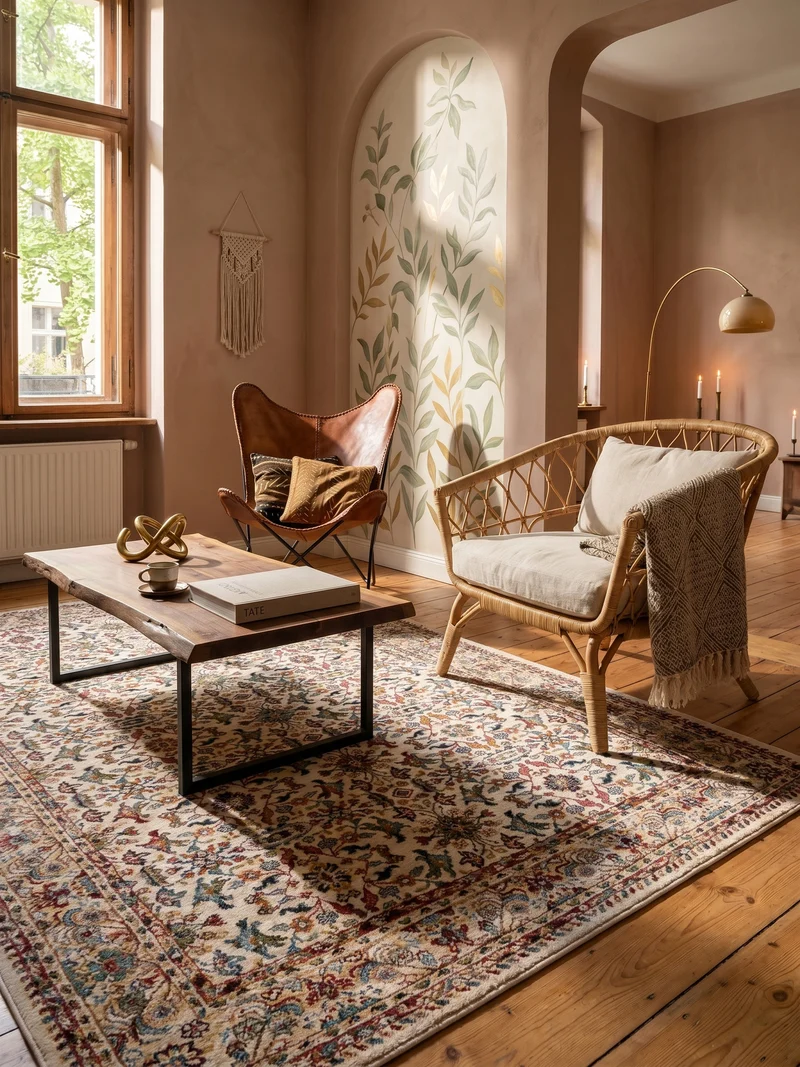 Teppich Ornamentmuster · Polypropylen · 12 mm Flor