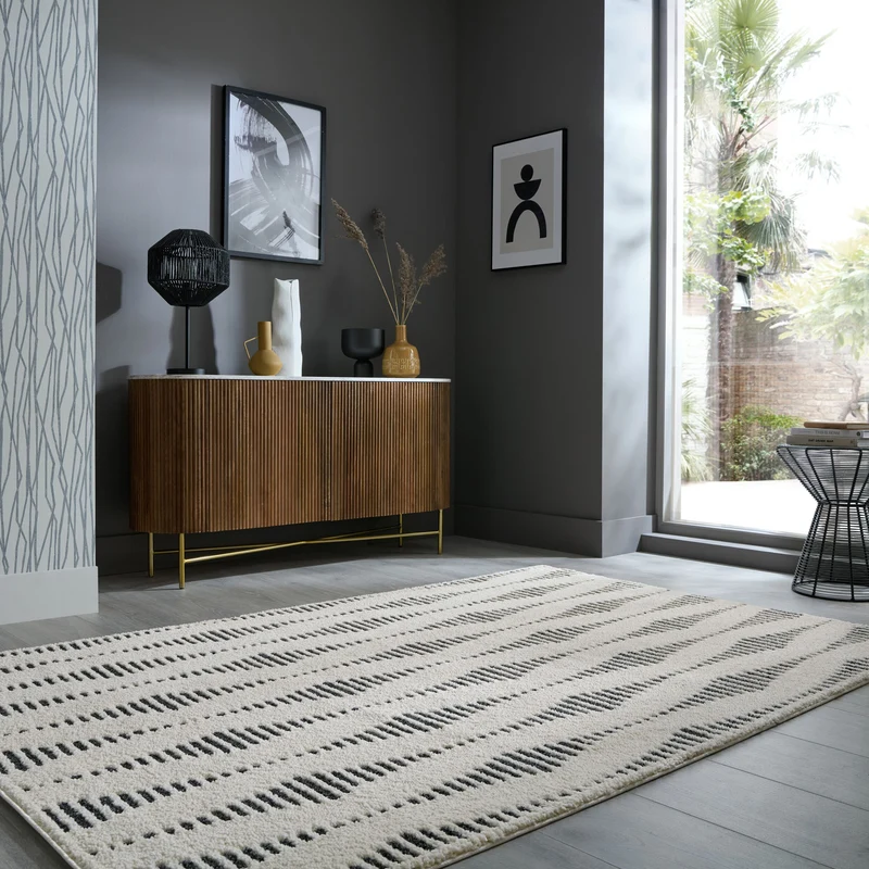 Teppich Hochflor Skandinavisch minimalistisch, Schlafzimmer