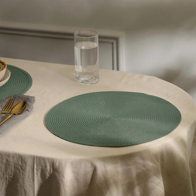 Bueno Round Placemats, Set of 4 - Green