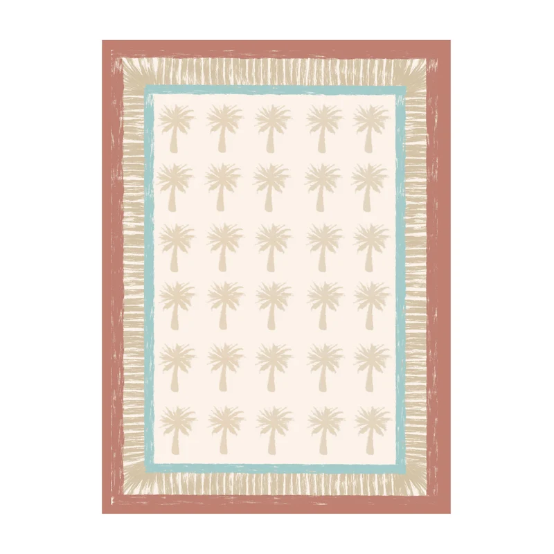 Outdoor-Teppich - Oasis Palm Blau/Rot