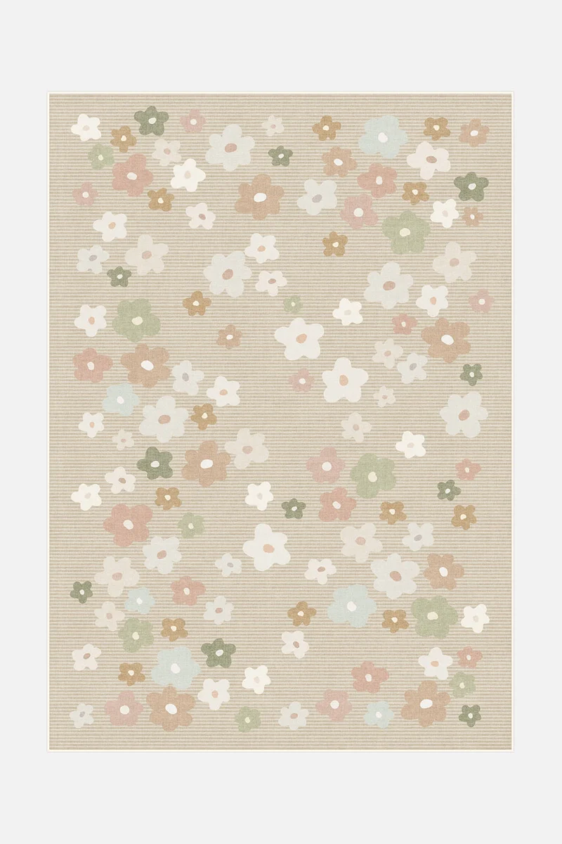 Blumenwiese Taupe Teppich