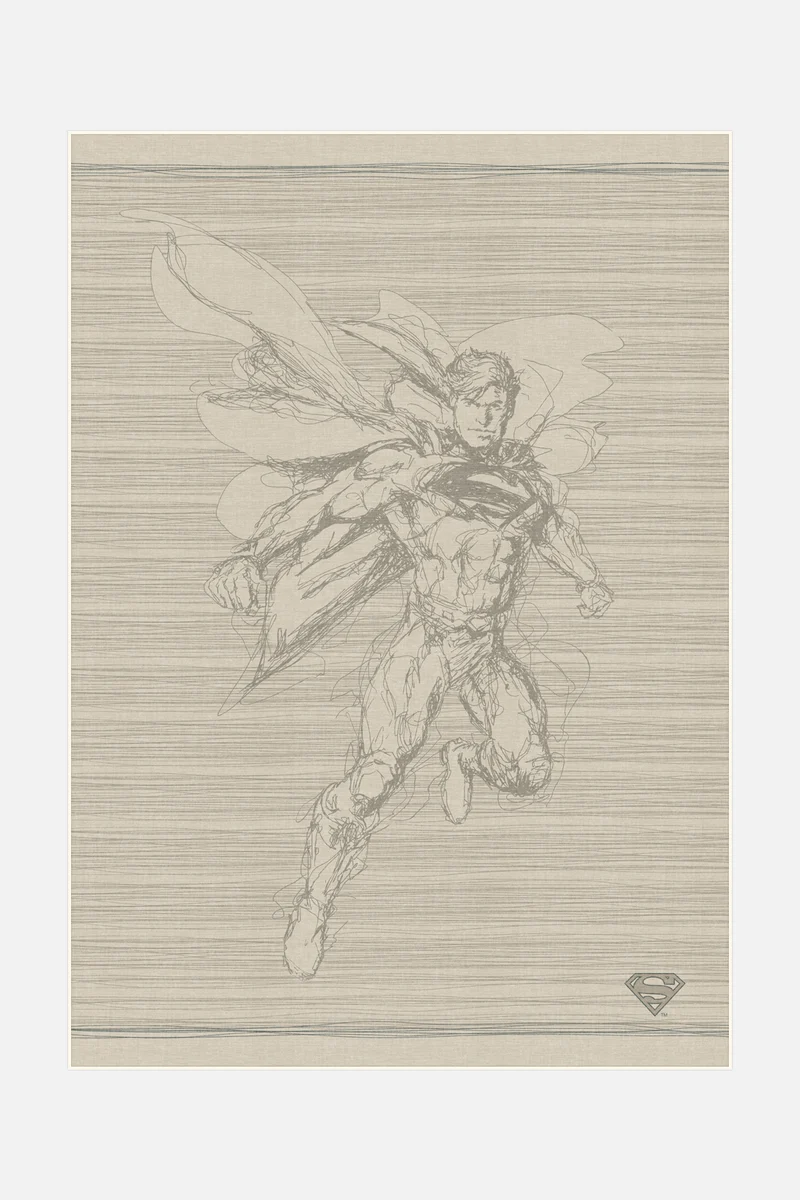 Superman™ Skizze Beige Teppich