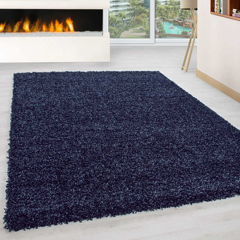 Hochflor Teppich Wohnzimmer Langflor Shaggy Teppich Einfarbig Design Flauschig