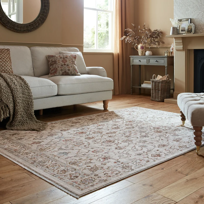 Teppich Kurzflor Persisch Floral Muster, Orientalisch, Wohnzimmer