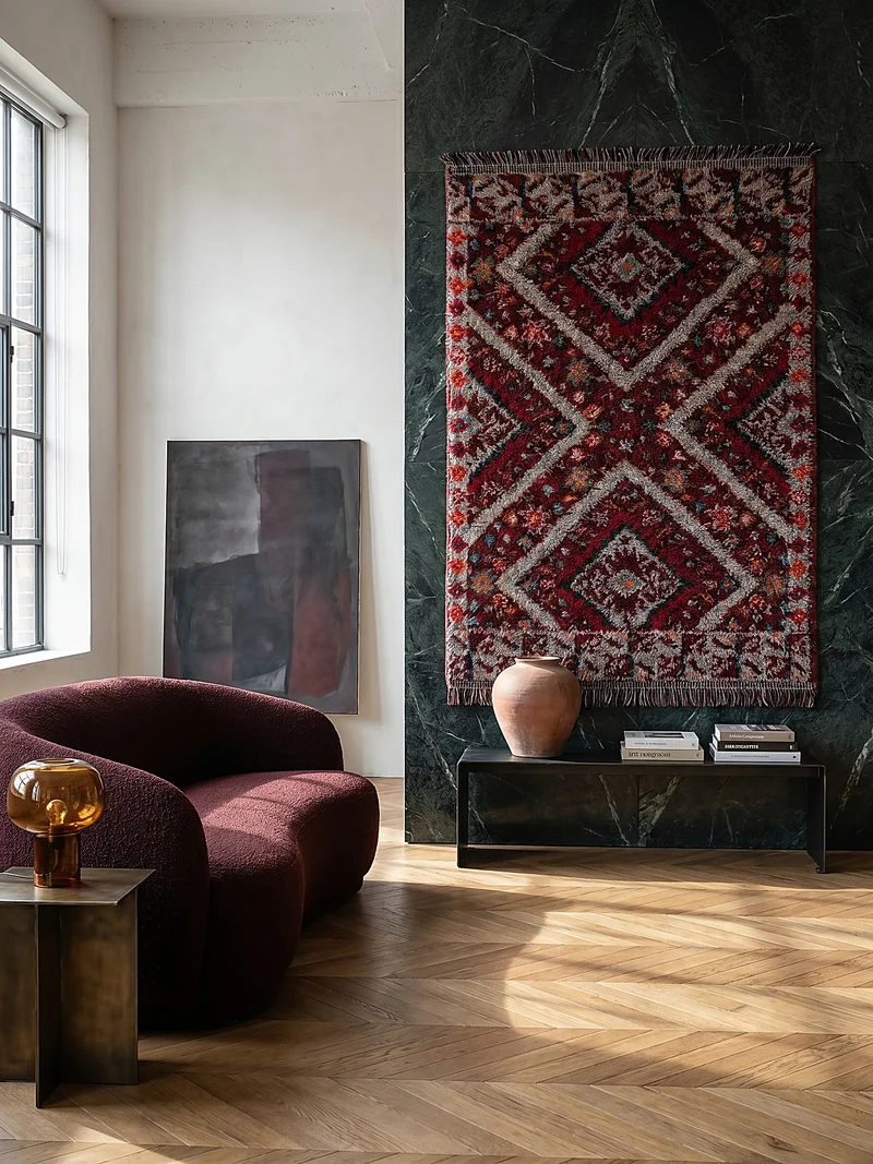 Shaggy-Teppich Berber-Muster · recycelter Flor · 30 mm