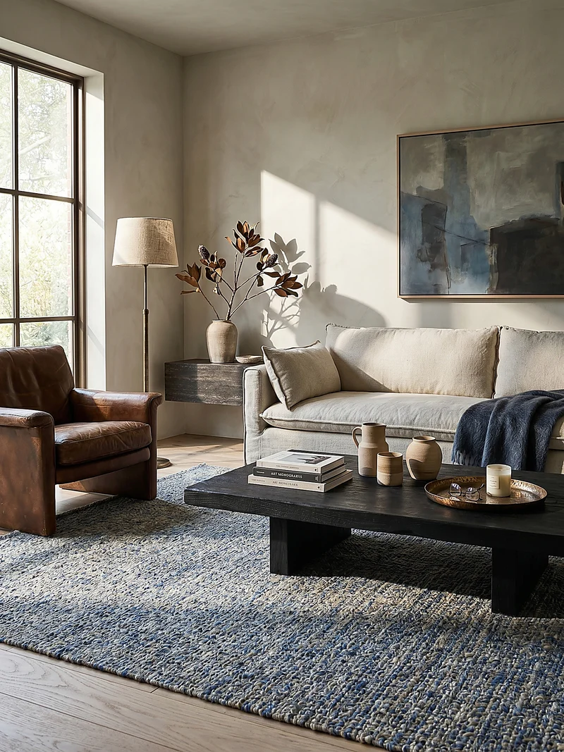 Wollteppich Tweed-Heather Bouclé · 100 % Schurwolle · Handgewebt · Multi-Tonal