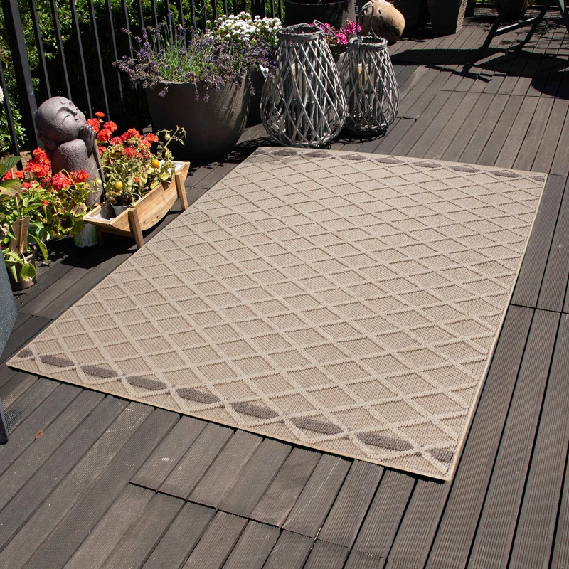 Carpettex Bouclé Teppich 3D Hoch-Tief Indoor Outdoor Wetterfest