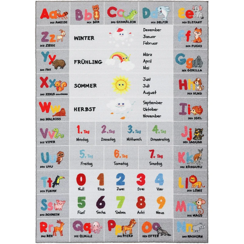 Carpettex Kinderteppich Babyteppich Rutschfest Weich Antiallergen