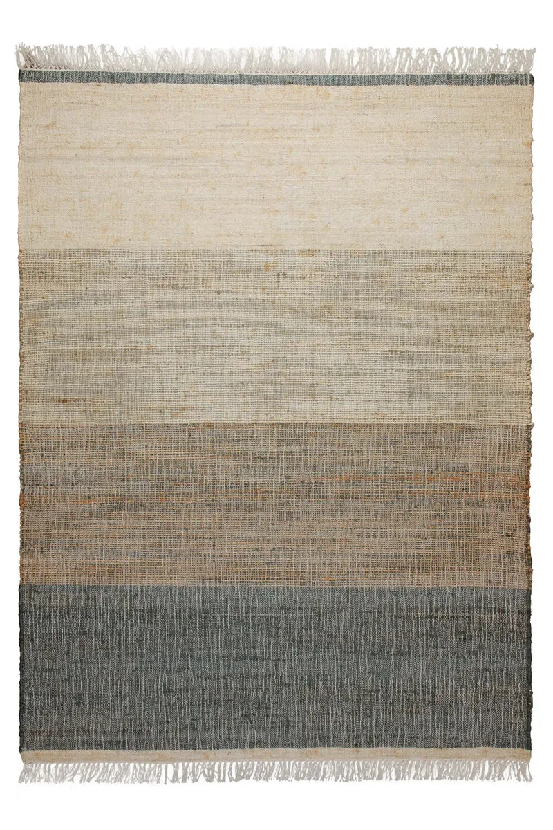 160x230 Teppich Wohnzimmer Sand zu Stein – Jute-Verlauf in natürlichen Tönen