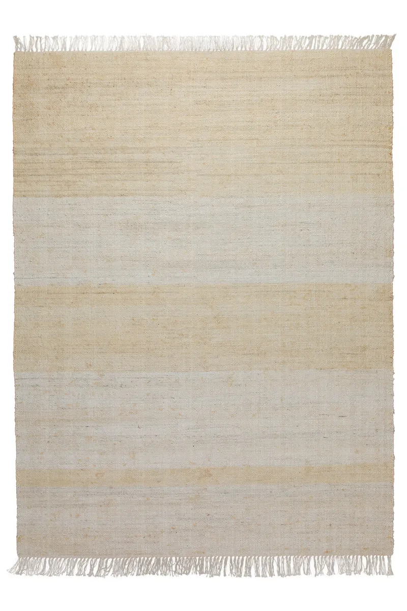 160x230 Teppich Wohnzimmer Helles Naturweiß – Sanft melierter Naturfaserteppich