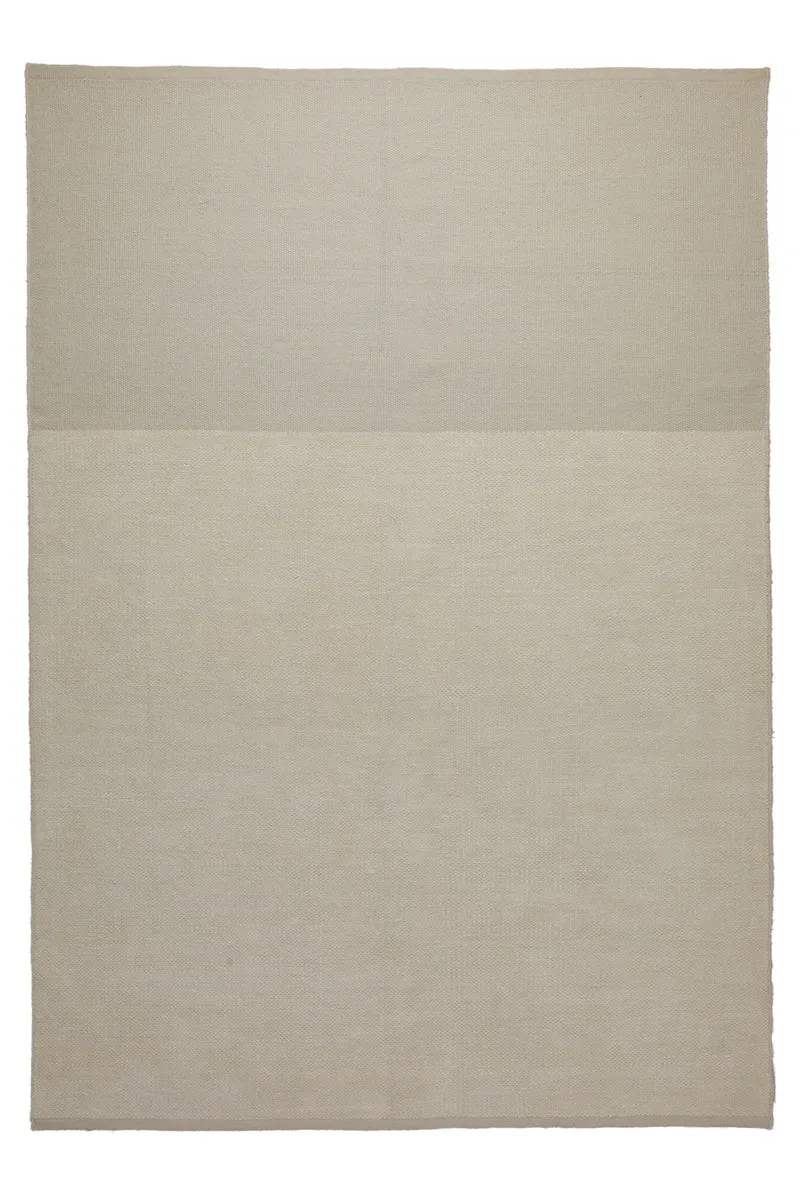 160x230 Teppich Wohnzimmer Weiches Naturweiß – Schlichter Wollteppich mit gewalkter Oberfläche