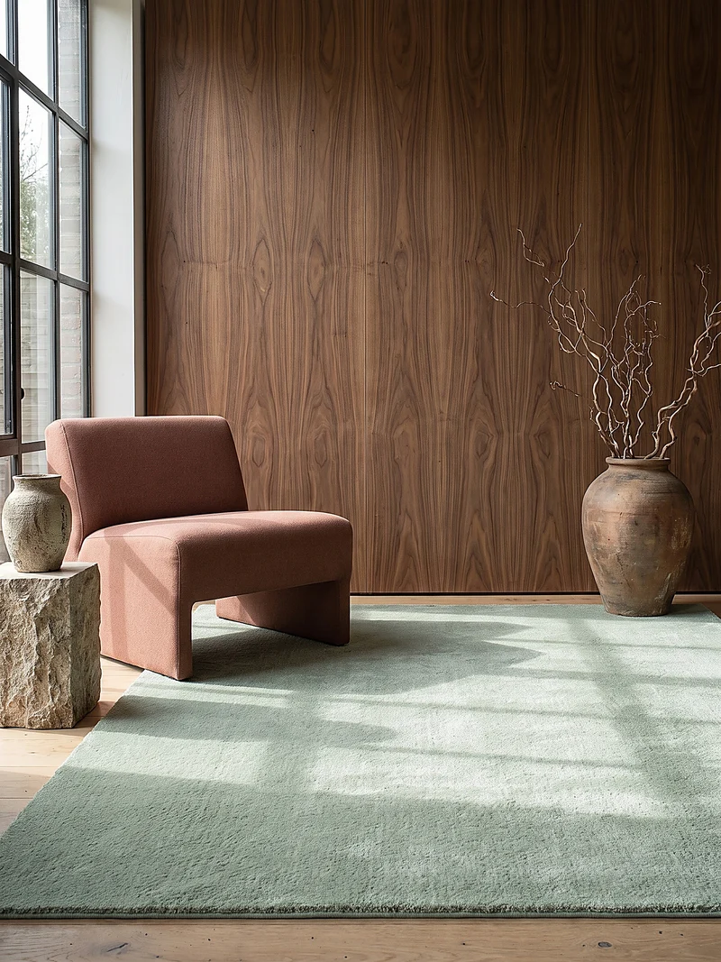 Hochflor-Teppich Uni - Polyester, 17 mm Gesamthöhe