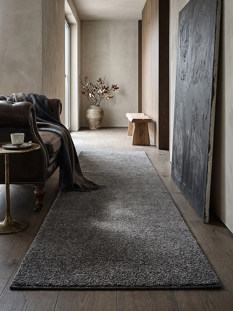 Hochflor-Teppich Uni - Polyester, 26 mm Gesamthöhe