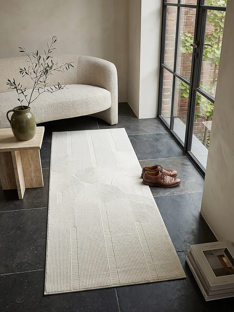 Kurzflor-Teppich Architektonische Säulen - Polyester, 13 mm Gesamthöhe