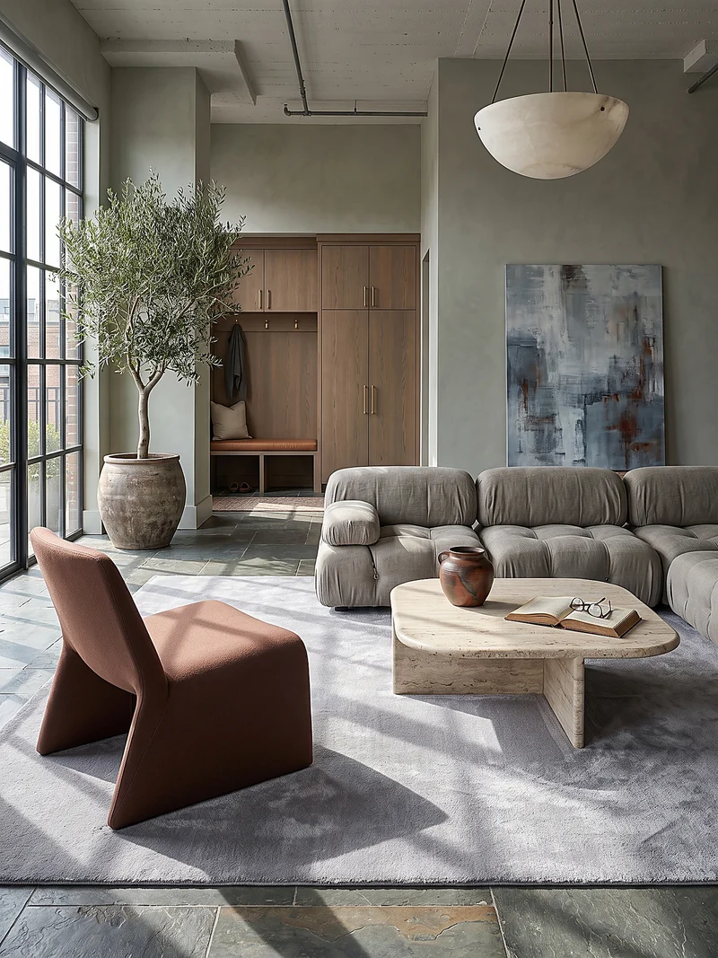 Hochflor-Teppich Hellgrau Uni - Polyester, 17 mm Gesamthöhe