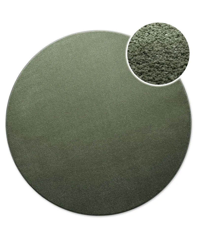 Kurzflorteppich Rund Laub Grün "Freja" WECONhome Basics