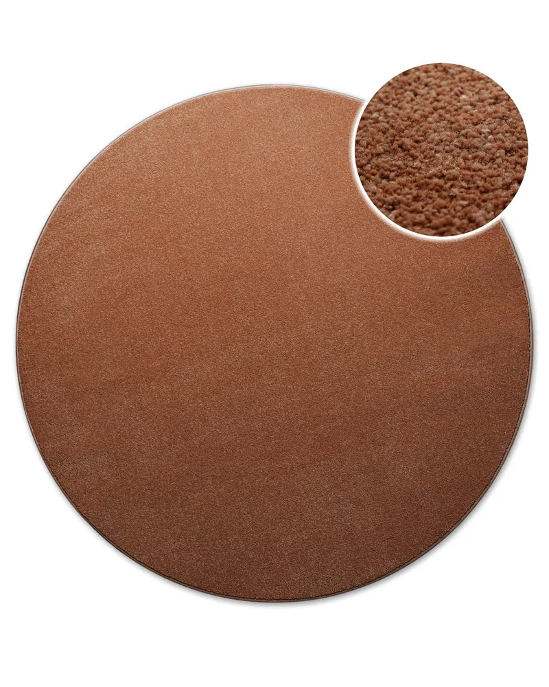 Kurzflorteppich Rund Ziegel Rot "Freja" WECONhome Basics