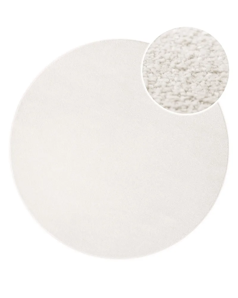 Esprit Kurzflorteppich Rund Creme Weiß "Vegas"