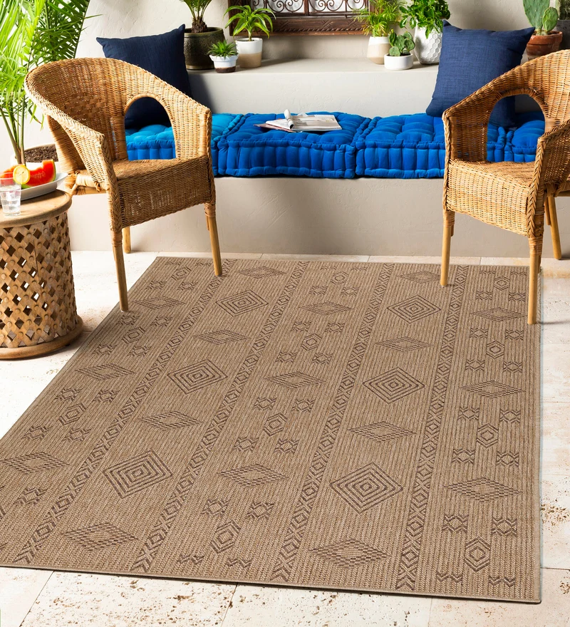 Carpettex Outdoor Teppich Wetterfest Flachgewebe Jute-Optik