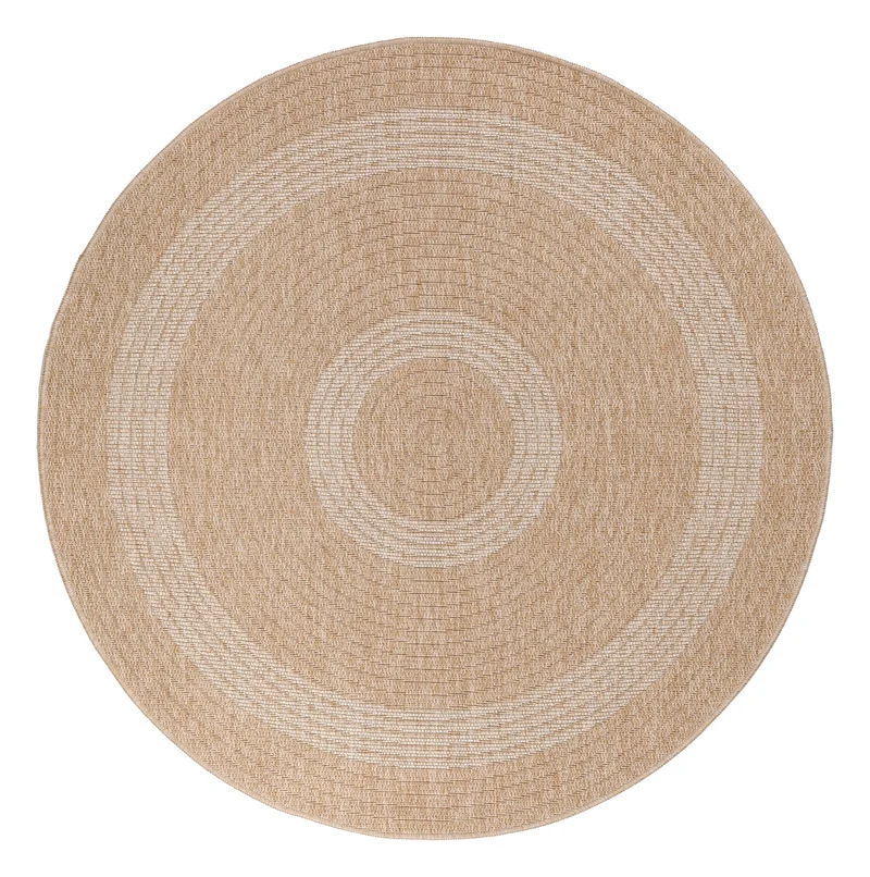 Carpettex Runder Outdoor Teppich Sisal Optik Jute Natur