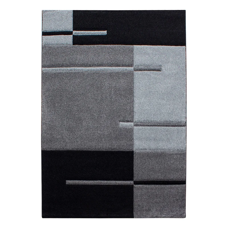 Carpettex Kurzflor Teppich Konturenschnitt Karo Meliert Waschbar