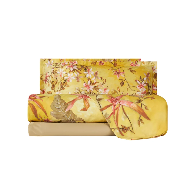Completo Lenzuola sauvage flowers Floreale in Raso di cotone